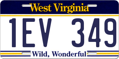 WV license plate 1EV349