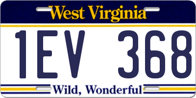 WV license plate 1EV368