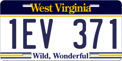WV license plate 1EV371