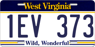 WV license plate 1EV373