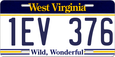 WV license plate 1EV376