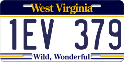 WV license plate 1EV379
