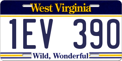 WV license plate 1EV390