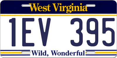 WV license plate 1EV395