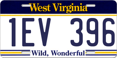 WV license plate 1EV396