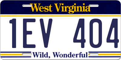 WV license plate 1EV404