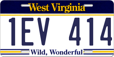 WV license plate 1EV414