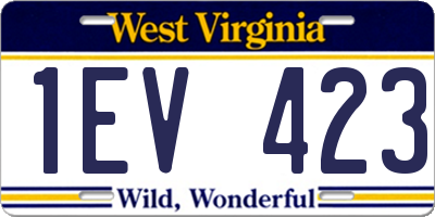 WV license plate 1EV423