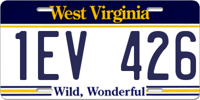 WV license plate 1EV426