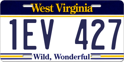 WV license plate 1EV427