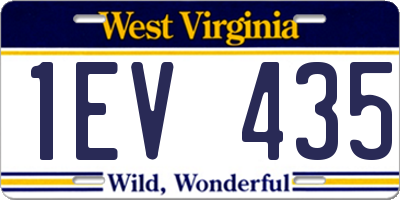 WV license plate 1EV435