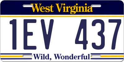 WV license plate 1EV437