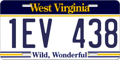 WV license plate 1EV438