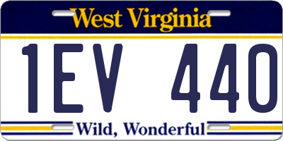 WV license plate 1EV440