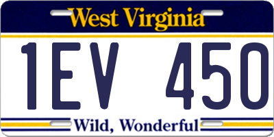 WV license plate 1EV450