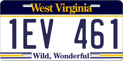 WV license plate 1EV461