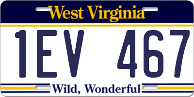 WV license plate 1EV467