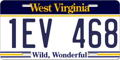 WV license plate 1EV468