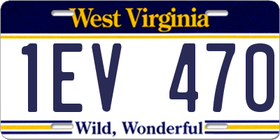 WV license plate 1EV470