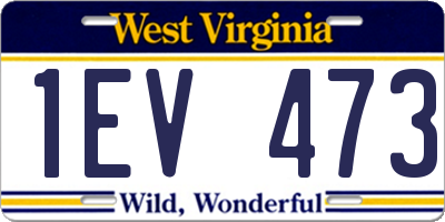 WV license plate 1EV473