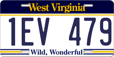 WV license plate 1EV479