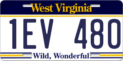 WV license plate 1EV480