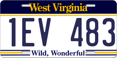 WV license plate 1EV483