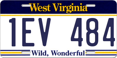 WV license plate 1EV484