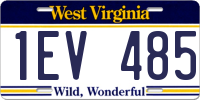 WV license plate 1EV485