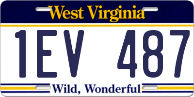 WV license plate 1EV487