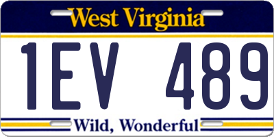 WV license plate 1EV489