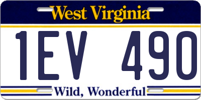 WV license plate 1EV490