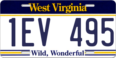 WV license plate 1EV495
