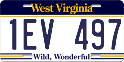 WV license plate 1EV497