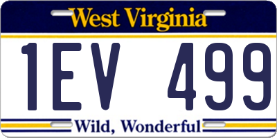 WV license plate 1EV499