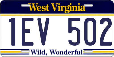 WV license plate 1EV502
