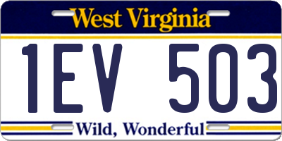 WV license plate 1EV503