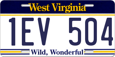 WV license plate 1EV504