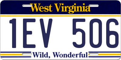 WV license plate 1EV506