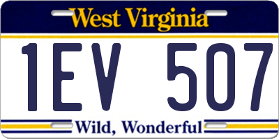WV license plate 1EV507