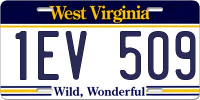 WV license plate 1EV509