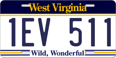 WV license plate 1EV511