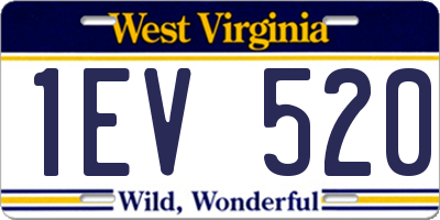 WV license plate 1EV520