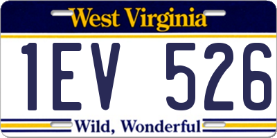 WV license plate 1EV526