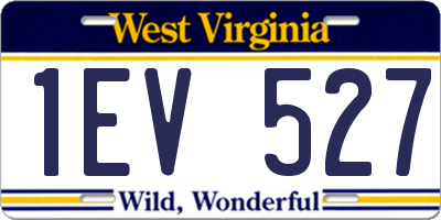 WV license plate 1EV527