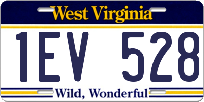 WV license plate 1EV528