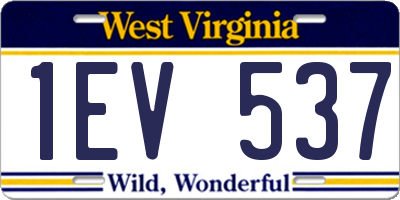 WV license plate 1EV537