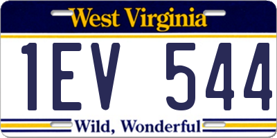 WV license plate 1EV544