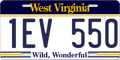 WV license plate 1EV550