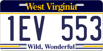 WV license plate 1EV553